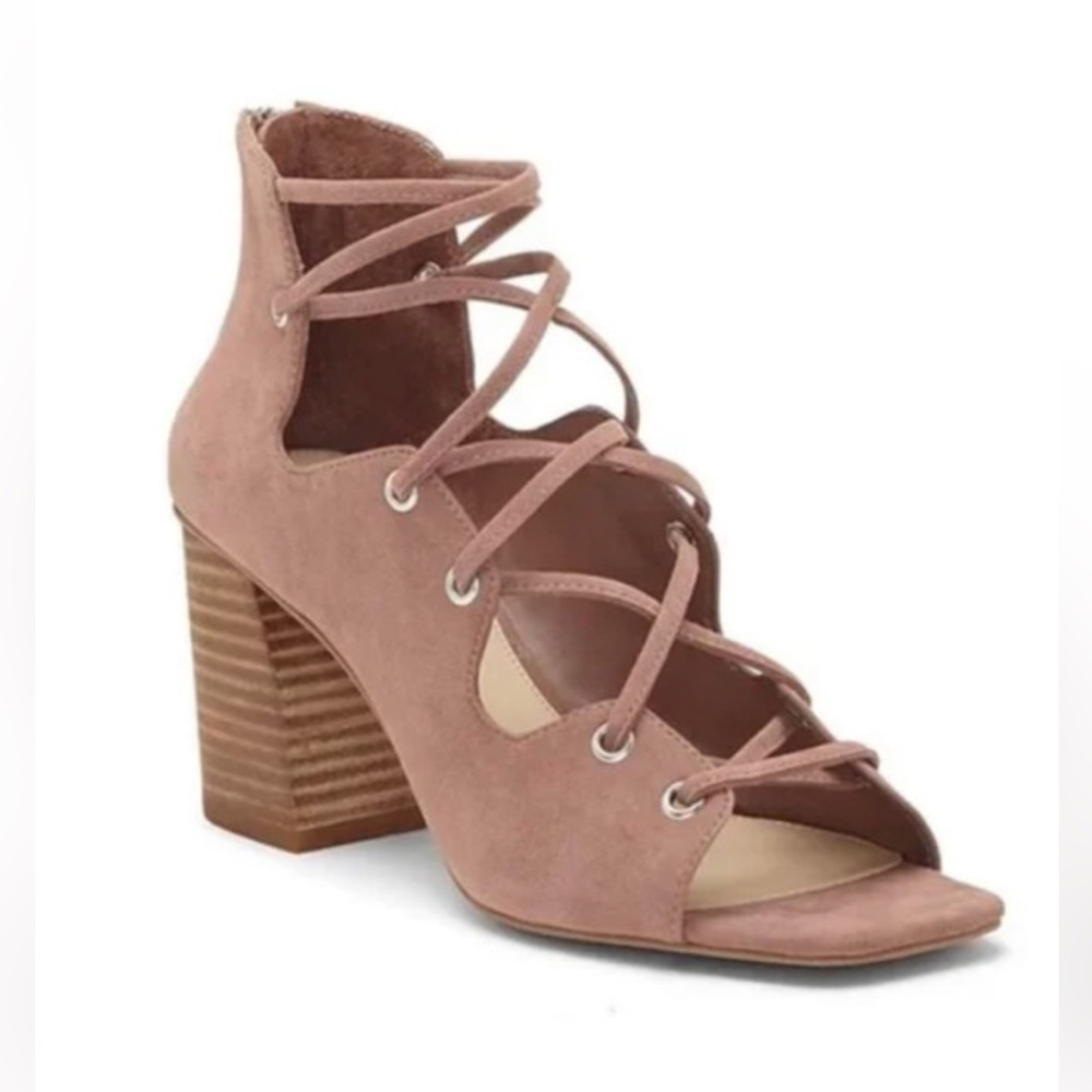 Vince Camuto Women's Suede Nahara Block Heel Suede Sandals Size 6.5